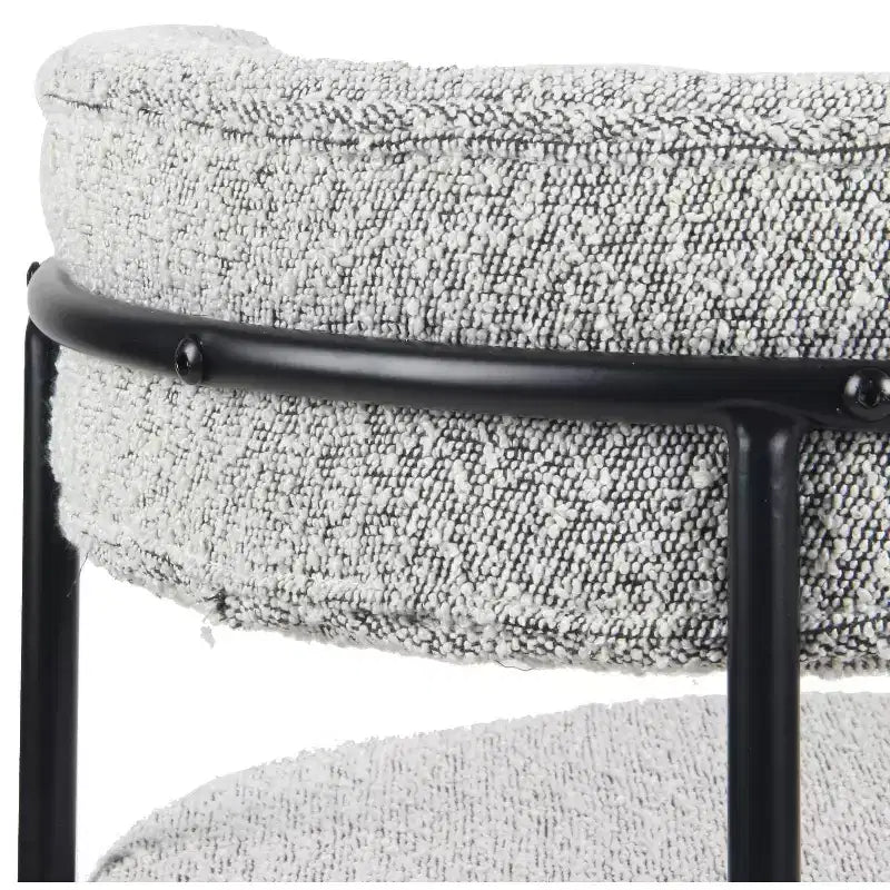 Set da pranzo rotondo da 5 pezzi Roundhill Furniture Durban, tavolo da pranzo in legno con 4 sedie in bouclé