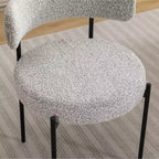 Set da pranzo rotondo da 5 pezzi Roundhill Furniture Durban, tavolo da pranzo in legno con 4 sedie in bouclé