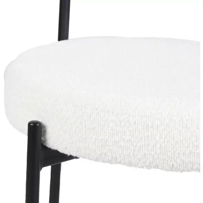 Set da pranzo rotondo da 5 pezzi Roundhill Furniture Durban, tavolo da pranzo in legno con 4 sedie in bouclé