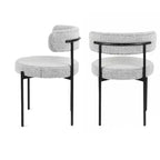 Set da pranzo rotondo da 5 pezzi Roundhill Furniture Durban, tavolo da pranzo in legno con 4 sedie in bouclé