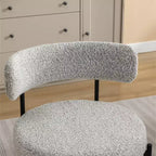 Set da pranzo rotondo da 5 pezzi Roundhill Furniture Durban, tavolo da pranzo in legno con 4 sedie in bouclé