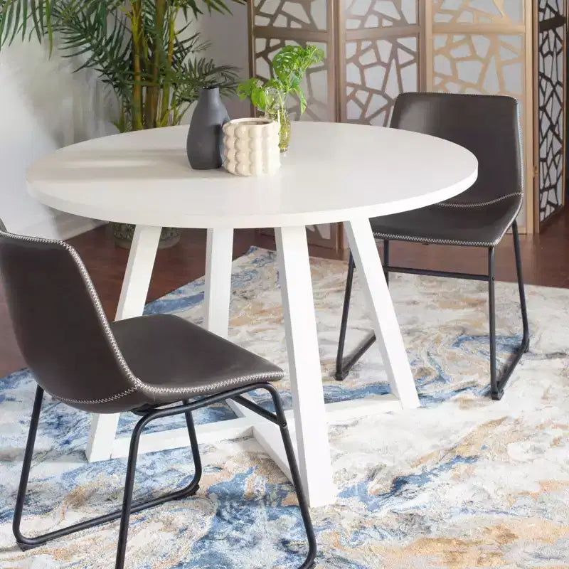 Set da pranzo rotondo Roundhill Furniture Varna, tavolo da pranzo in legno con 2 sedie eleganti, 3 pezzi