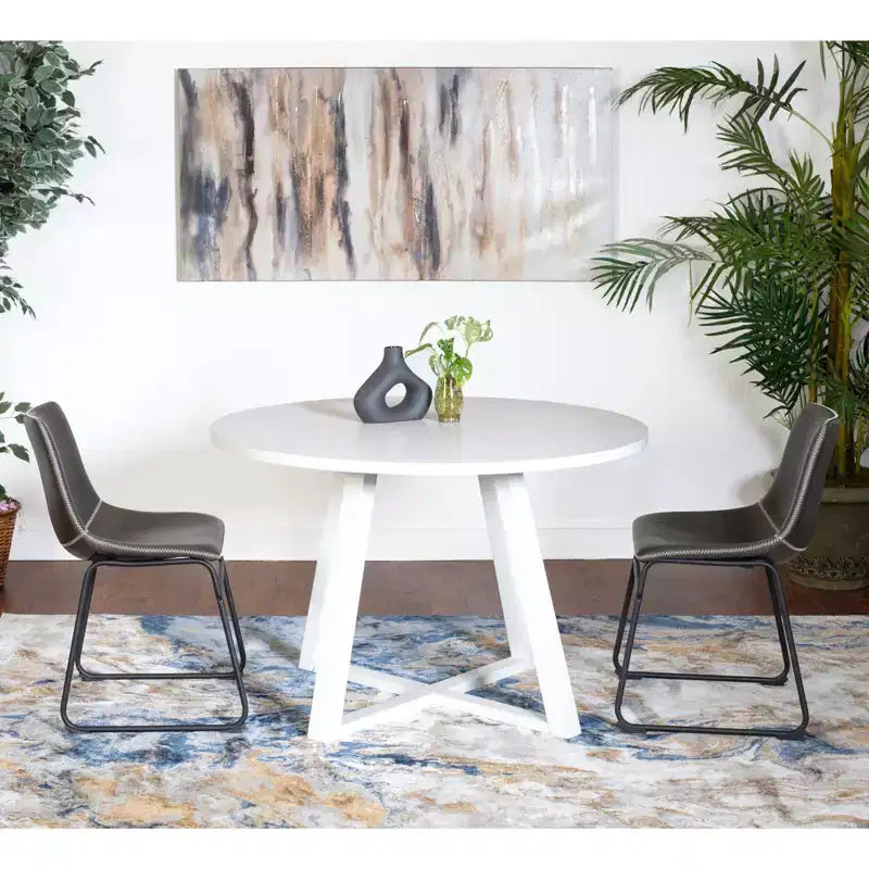 Set da pranzo rotondo Roundhill Furniture Varna, tavolo da pranzo in legno con 2 sedie eleganti, 3 pezzi