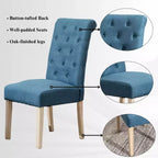 Set da pranzo 5 pezzi Roundhill Furniture Banff, tavolo rotondo con base a crociera e 4 sedie imbottite con bottoni