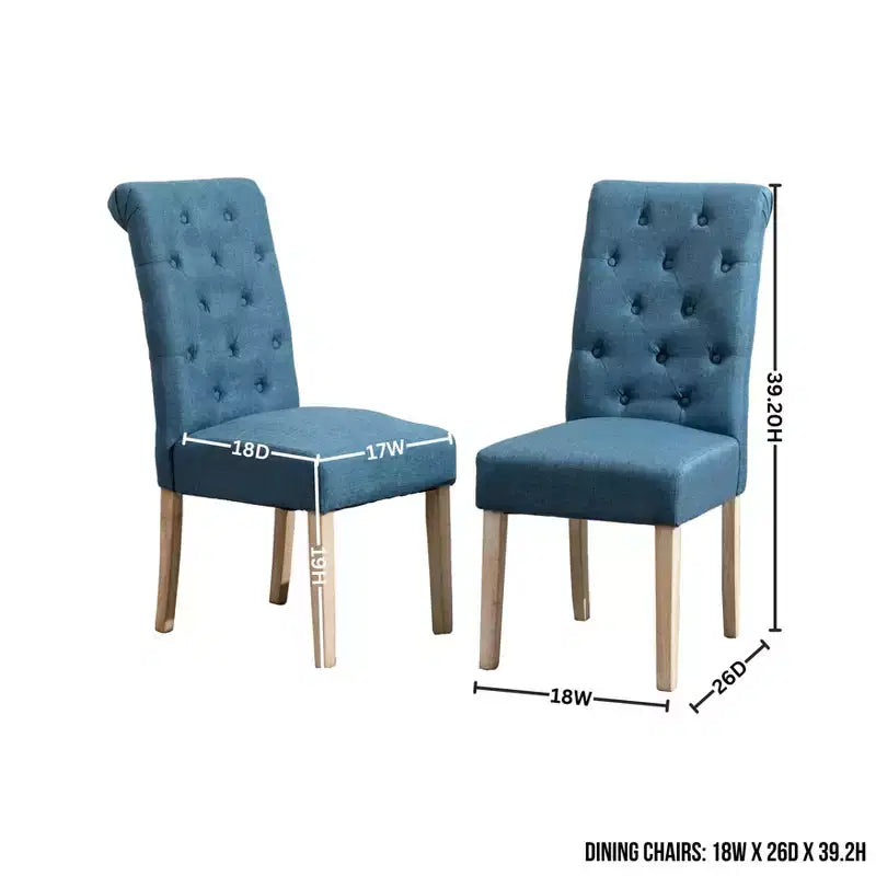 Set da pranzo 5 pezzi Roundhill Furniture Banff, tavolo rotondo con base a crociera e 4 sedie imbottite con bottoni