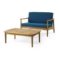 Christopher Knight Home Willowbrook Outdoor Acacia Wood Loveseat and Coffee Table