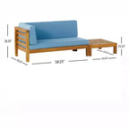 Set divanetto a due posti con bracciolo sinistro e tavolino da caffè in legno di acacia per esterni Christopher Knight Home Oana, con cuscino