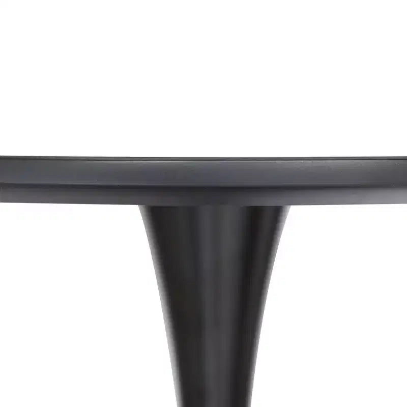 Set da pranzo LeisureMod da 5 pezzi con tavolo da pranzo rotondo con base a piedistallo in ferro da 35" e 4 sedie laterali in plastica ABS con base dorata