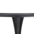 Set da pranzo LeisureMod da 5 pezzi con tavolo da pranzo rotondo con base a piedistallo in ferro da 35" e 4 sedie laterali in plastica ABS con base dorata