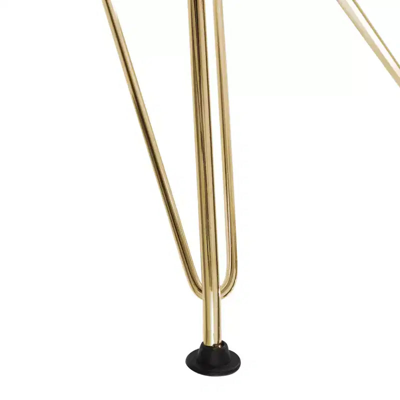Set da pranzo LeisureMod da 5 pezzi con tavolo da pranzo rotondo con base a piedistallo in ferro da 35" e 4 sedie laterali in plastica ABS con base dorata
