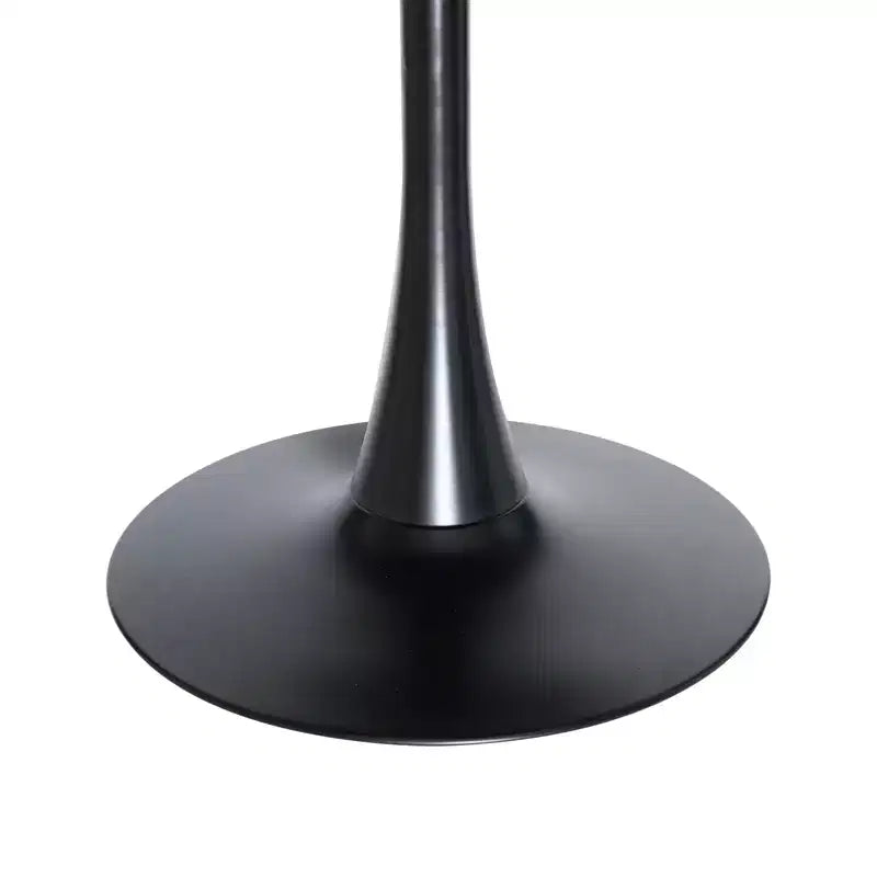 Set da pranzo LeisureMod da 5 pezzi con tavolo da pranzo rotondo con base a piedistallo in ferro da 35" e 4 sedie laterali in plastica ABS con base dorata