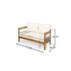Christopher Knight Home Fawn Set Tavolino e Divanetto da Esterno Moderno in Legno di Acacia, Beige/Teak
