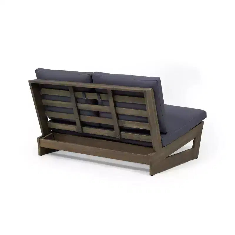 Christopher Knight Home Uland Set di sedie a 7 posti con cuscini in legno di acacia con design a doghe per esterni