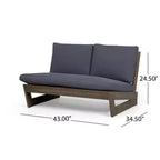 Christopher Knight Home Uland Set di sedie a 7 posti con cuscini in legno di acacia con design a doghe per esterni
