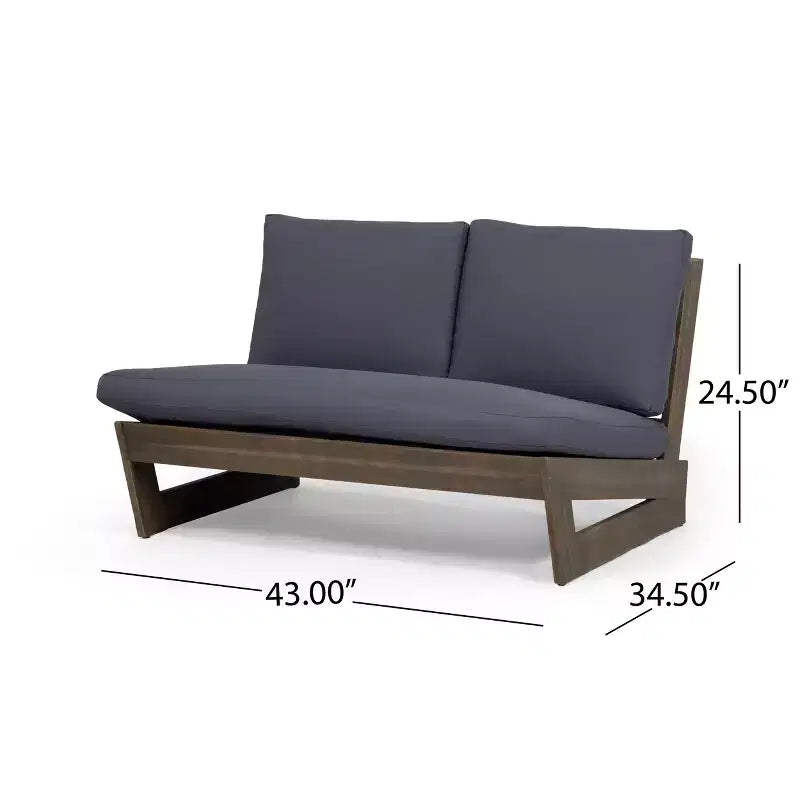 Christopher Knight Home Uland Set di sedie a 7 posti con cuscini in legno di acacia con design a doghe per esterni