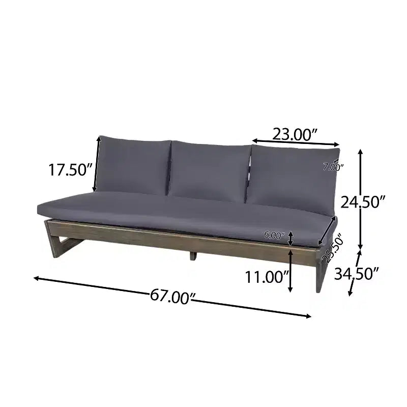 Christopher Knight Home Uland Set di sedie a 7 posti con cuscini in legno di acacia con design a doghe per esterni