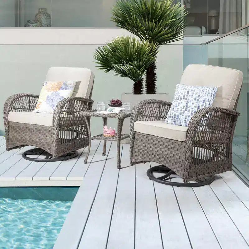 UPTIOT Outdoor 2 - Set di sedute da esterno per 2 persone con cuscini