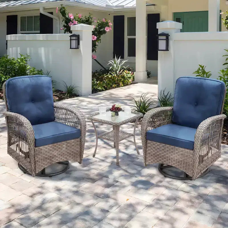 UPTIOT Outdoor 2 - Set di sedute da esterno per 2 persone con cuscini