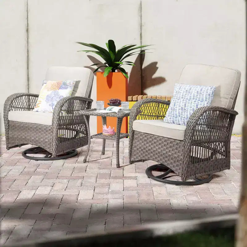 UPTIOT Outdoor 2 - Set di sedute da esterno per 2 persone con cuscini