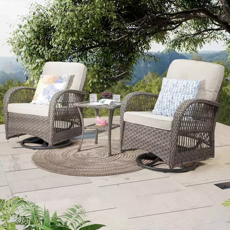 UPTIOT Outdoor 2 - Set di sedute da esterno per 2 persone con cuscini