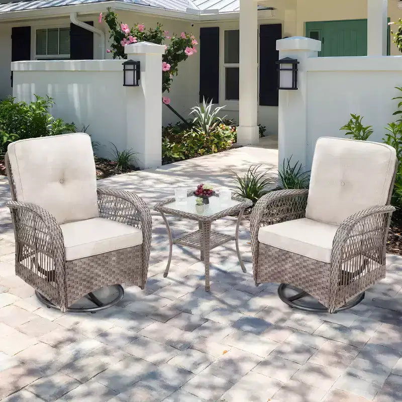UPTIOT Outdoor 2 - Set di sedute da esterno per 2 persone con cuscini