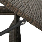 Set di 3 pezzi chaise longue da esterno in vimini Thelma GDFStudio, color moka misto
