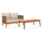 Set da giardino Amanda con panca e tavolo - Interno/Esterno - PAT7090 - Naturale/Tortora - Safavieh