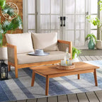 Set da giardino Amanda con panca e tavolo - Interno/Esterno - PAT7090 - Naturale/Tortora - Safavieh