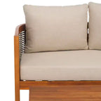 Set da giardino Amanda con panca e tavolo - Interno/Esterno - PAT7090 - Naturale/Tortora - Safavieh