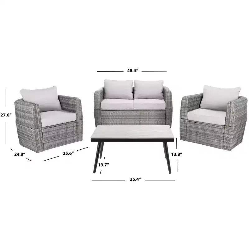 Set da soggiorno a 4 pezzi Tarien - Interno/Esterno - PAT7524 - Safavieh