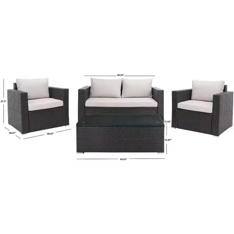 Set da soggiorno Machie a 4 pezzi - Interno/Esterno - PAT7508 - Safavieh