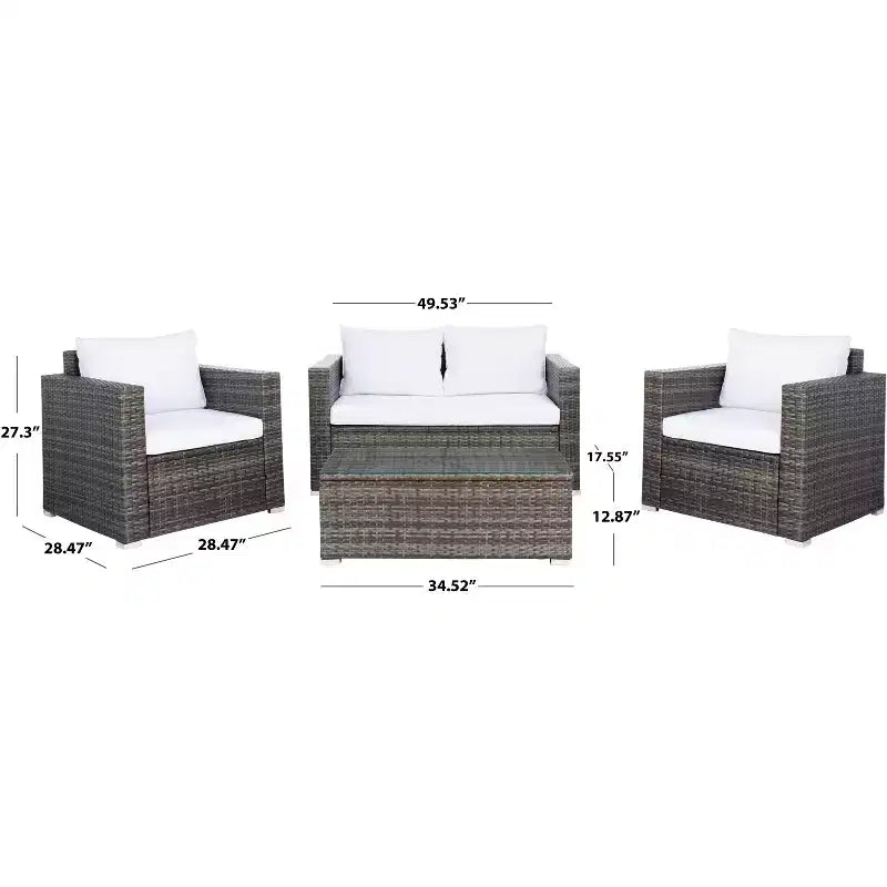 Set da soggiorno Machie a 4 pezzi - Interno/Esterno - PAT7508 - Safavieh
