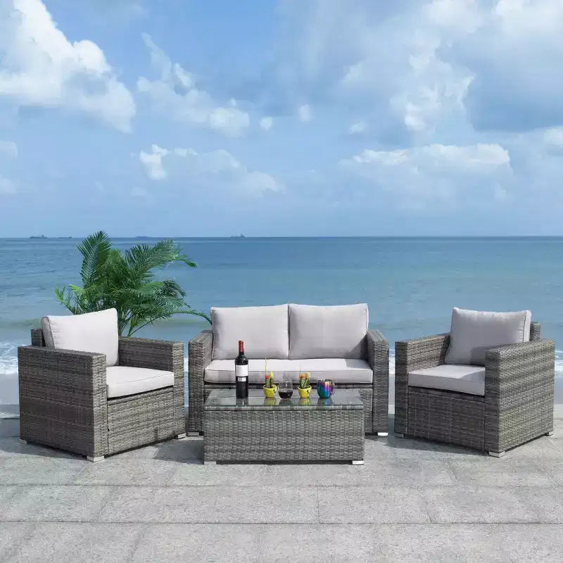 Set da soggiorno Machie a 4 pezzi - Interno/Esterno - PAT7508 - Safavieh