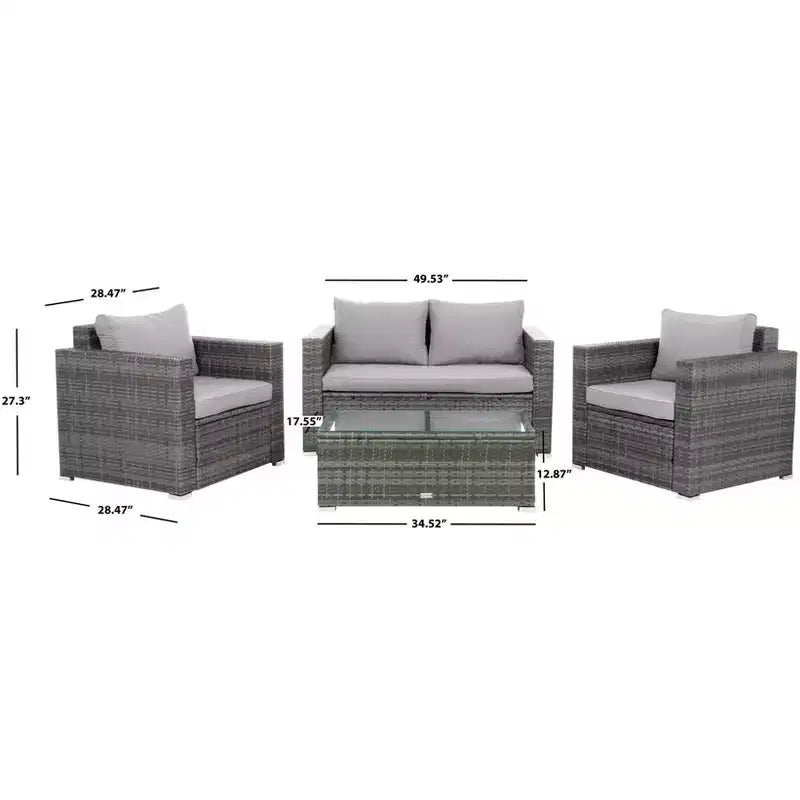 Set da soggiorno Machie a 4 pezzi - Interno/Esterno - PAT7508 - Safavieh