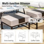 Set da conversazione per patio Captiva Designs da 6 pezzi in metallo con poltrone e poggiapiedi per giardino, veranda e cortile
