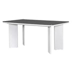 Set da Tavolo da Pranzo da 7 Pezzi, Set da Pranzo con 6 Sedie Imbottite, Retro e Rustico, Naturale/Grigio+Bianco-ModernLuxe