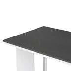 Set da Tavolo da Pranzo da 7 Pezzi, Set da Pranzo con 6 Sedie Imbottite, Retro e Rustico, Naturale/Grigio+Bianco-ModernLuxe
