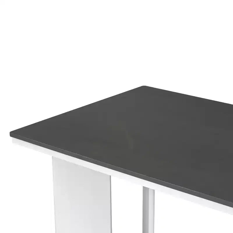Set da Tavolo da Pranzo da 7 Pezzi, Set da Pranzo con 6 Sedie Imbottite, Retro e Rustico, Naturale/Grigio+Bianco-ModernLuxe