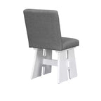 Set da Tavolo da Pranzo da 7 Pezzi, Set da Pranzo con 6 Sedie Imbottite, Retro e Rustico, Naturale/Grigio+Bianco-ModernLuxe