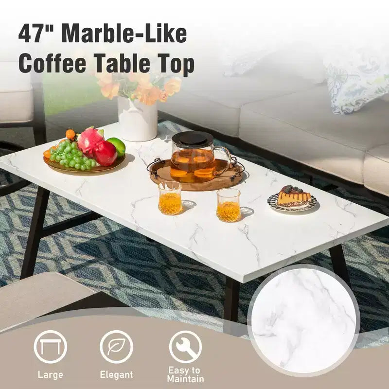 Set da conversazione da esterno 4 pezzi Captiva Designs con sedie a dondolo a griglia per giardino, piscina, cortile