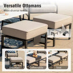 Set da conversazione per esterni da patio in metallo Captiva Designs da 5 pezzi con sedie e poggiapiedi girevoli con schienale a griglia