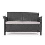 Christopher Knight Home Khaden Set salotto da esterno a 4 posti in vimini con braciere