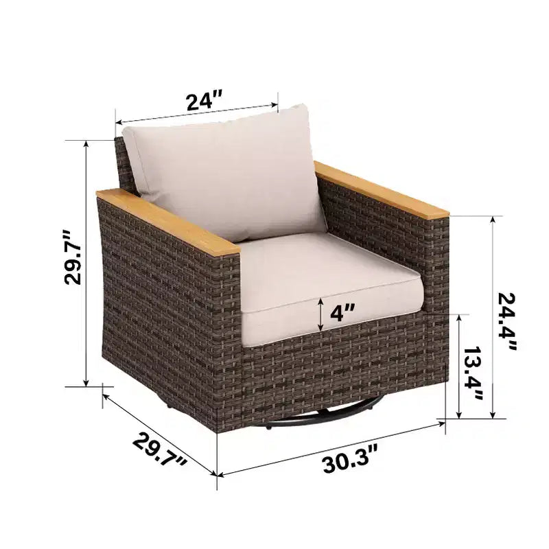 Captiva Designs Set Salotto Sezionale da Esterno in Rattan di Vimini da 12 Pezzi con Pouf Imbottito