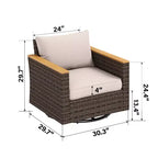 Captiva Designs Set Salotto Sezionale da Esterno in Rattan di Vimini da 12 Pezzi con Pouf Imbottito