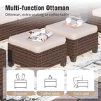 Set da conversazione da esterno in vimini Captiva Designs da 6 pezzi con divanetto imbottito per giardino, bordo piscina e cortile