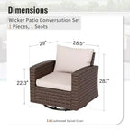 Set da conversazione da esterno in vimini Captiva Designs da 6 pezzi con divanetto imbottito per giardino, bordo piscina e cortile