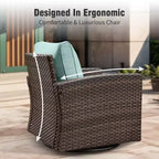 Set da conversazione da esterno in vimini Captiva Designs da 6 pezzi con divanetto imbottito per giardino, bordo piscina e cortile