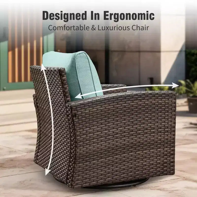 Set da conversazione da esterno in vimini Captiva Designs da 6 pezzi con divanetto imbottito per giardino, bordo piscina e cortile