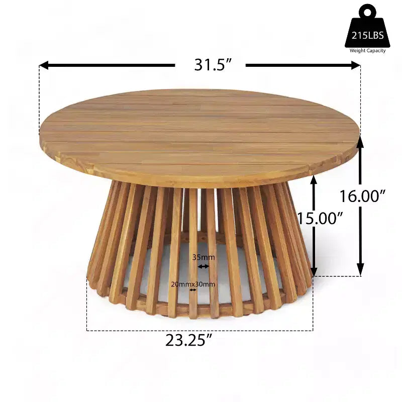 Daybed a 3 posti imbottito in legno di acacia rustico Pascal di Christopher Knight Home con tavolino da caffè