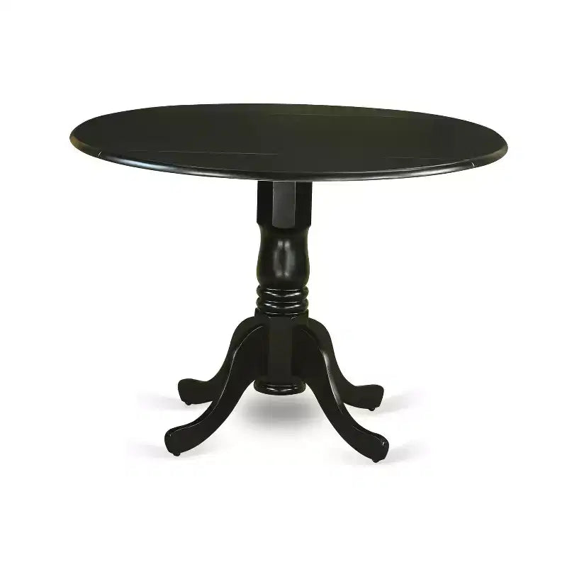 Set tavolo da pranzo rotondo a ribalta HomeStock con sedie in legno nero